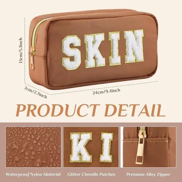 4 Pcs Nylon Makeup Bags Set Women Travel Toiletry Organizer Zipper - Picture 2 of 7